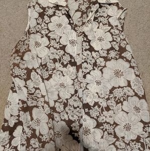 Vintage sleeveless button down shirt